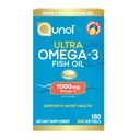 Qunol 물고기 기름 오메가 3 소형 Softgels, 1000mg 오메가 3 EPA + DHA, 매우 순수한 보충교재, 심장 건강 지원, 레몬 풍미, 삼키기 소형, 3 달 공급, 180 조사에 쉬운