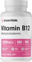 최대 비타민 B12 2000mcg - Methylcobalamin, 필수 (180의 서빙, 180의 캡슐)