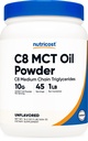 Nutricost C8 MCT 기름 분말 1LB (16.2oz) - 95% C8 MCT 기름 분말