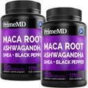 6-in-1 유기 Maca 뿌리 Ashwagandha 캡슐 1710mg DHEA와 여성과 남성을 위한 까만 고추 과일 추출물 - stamina를 위한 까만 Maca 보충교재, 뼈 및 계류 지원 보충교재, 120ct (포장 2)
