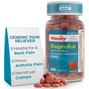 시간 모자 LABS, INC. 적시 Ibuprofen 200mg 200 정제 - (NSAID) 두통, 생리통, 치통, 근육통, 관절염 통증, 신체 통증을위한 통증 완화 알약