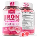 여성 및 남성을위한 철 Gummies - 성인을위한 비타민 C Folate B12 아연, 철 결핍, 에너지 부스트, 비 변비 및 맛 후 설탕 - 무료 1 팩
