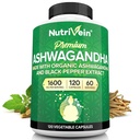 Men & Women 용 Nutrivein Ashwagandha - 1600mg - Black Pepper로 향상된 - 무드 밸런스, 휴식 수면 및 초점을위한 높은 흡수 뿌리 분말 Ashwagandha 보충제 - 120 Vegan 캡슐