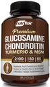 NutriFlair Glucosamine Chondroitin Turmeric MSM Boswellia, 180 캡슐 - 합동 안락 보충교재 - 자연적인 & 비 GMO - 산화 방지제 알약 - 지원 뒤, 무릎, 손, 합동, 연골