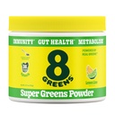 8그린스 슈퍼 그린스 파우더 | 프리바이오틱 & 프로바이오틱스 혼합 Superfood for Gut Health, Metabolism, Debloating, Fiber, Digestive Enzymes, Organic: Spirulina, Chlorella, Lemon Lime, 25 서빙