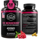Black Forest 5X Berberine는 Dihydroberberberine 보충교재 (슈퍼 Berberine 지금 5X 정규적인 Berberine HCL 보다는 더 효과적인) Ceylon Cinnamon를 가진 제일 Dihydroberine - Berberine Phytosome와 유사한