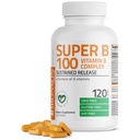 Bronson Super B100 비타민 B Complex는 모든 B 비타민 (비타민 B1, B2, B3, B6, B9 - Folic 산, B12), 120 정제를 포함합니다