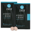Zaca Recovery Chewable Supplement | Hydrate + Revive | 파티, 여행, 운동 및 고도 | Non-Sugar & Non-Gluten | 혼합 Berry, 2 Packets = 4 정제