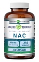 Amazing Formulas NAC (N-Acetyl-L-Cysteine) 보충 | 서빙 당 600 Mg | 250 캡슐 | Non-GMO | 글루텐 프리 | 미국