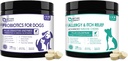 NATURE TARGET Probiotics for Dogs, Prebiotics & Digestive Enzymes, Vitamins & Omega 3 for Allergy Itch Relief, Diarrhea, Gas, Stop Pawlicking, Hot Spots, Shedding