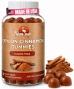 Sugar Free Ceylon Cinnamon Gummies Sugar Regulation, Chromium 및 Cinnamon Bark 대안과 신경 보호 보충 - 90 Chews