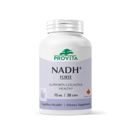 PROVITA NADH+ Forte | NADH, Coenzyme Q10 및 Chlorophyll를 이용한 진단 보조제 | 에너지 지원, 초점, 정신적 및 두뇌 건강 | Vegan 캡슐 | 높은 흡수 셀룰러