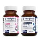 Metagenics Menopause Duo: HerWellness Estrovera - 모든 자연, 호르몬 자유로운 폐경기 지원 보충교재 - 30 정제 & 비타민 D3 10,000 + K - Bone & 심장 건강을 위해 - 60 Softgels