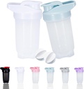 셰이커 병 단백질 쉐이크 컵과 10-Ounce/300ML 셰이커 병, 단백질 셰이커 병 세트, 비 BPA 플라스틱 (White+Blue (2PCS)