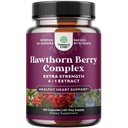 고강도 Hawthorn Berry 캡슐 - 순수한 산화 방지제 Hawthorn Berry는 잎을 가진 보충 & 꽃 추출물 4:1 건강한 심장 & 소화를 위해 - 남자 & 여자를 위한 에너지 지원 - 120의 조사 팩