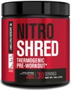 Jacked Factory NITROSURGE Shred Pre 운동 보충교재 - 에너지 부스터, 즉시 힘 이익, 샤프 초점, 강력한 펌프 - Nitric 산화물 부스터 & PreWorkout 분말 - 30Sv, 과일 펀치
