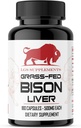 잔디 Fed Bison Liver 캡슐은 에너지 생산, 해독, 소화, Immunity, 자연적인 철 비 GMO, 냉동 건조된 간 건강 보충교재, 3000mg를 지원합니다