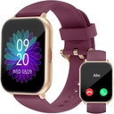 RUIMEN 남자 여자를 위한 똑똑한 시계 (Answer/Make 외침, 포함되는 2 밴드), iOS/Android 전화를 위한 1.8" Smartwatch, 적당 추적자 심장 비율/Sleep 감시자 디지털 방식으로 시계 방수 자주색