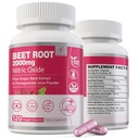Beet 뿌리 캡슐 2000mg Nitric 산화물은 w/ 포도씨 추출물, 석류 추출물 지원 순환 & 혈액 교류, Men/Women를 위한 에너지, 유기 Beetroot 분말, 비 GMO, 240 조사를 보충합니다