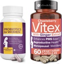 Intimate Rose는 여성을 위한 질 Probiotics에 10%를 저장합니다 - 여성을 위한 60의 조사 & Vitex Chasteberry 보충교재 - 60의 캡슐