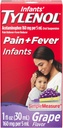 Acetaminophen, Baby Fever Reducer & Pain Reliever를 가진 유아의 tylenol 구두 중단 액체 약 Minor Aches & Pain, Sore Throat, Headache & Toothache, 포도 풍미, 1 fl. Oz