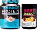 Nutrology Beet 자연적인 O2의 전 운동 분말, 열 과일 풍미 (30의 서빙) TRIPACT 단백질 분말, 7에서 1 식사 보충 Shake, 바닐라 Latte Cinnamon 풍미 (20의 서빙)