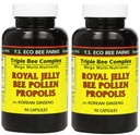 YS Eco Bee Farms, Royal Jelly Bee Pollen Propolis 플러스 한국 인삼, 90 캡슐 (2 팩)