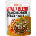 Ellie의 베스트 7 버섯 분말 추출물 혼합 보충교재 유기 114 서빙 높은 Potency 두 배 추출물 Cordyceps, Reishi, 터키 꼬리, Chaga, 사자 Mane - 4oz