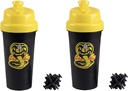 Karate Kid Cobra Kai 25oz Protein Shaker Bottles for Powder Mixes - 2 팩 - 뚜껑에 누설 뚜껑 나사 - 스무디, 에너지 음료, 운동 혼합, 쉐이크 - 공식 라이센스