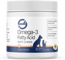 Stratford Pharmaceuticals EZ Chew Omega 3 Fatty Acid Soft Chew Max Strength - 개 오메가 3 보충 - 개를위한 생선 기름과 부드러운 Chew 치료 - 작고 중간 개 - 60 소프트 Chews