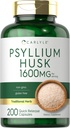 Carlyle Psyllium Husk 캡슐 1600mg | 200 개 | 높은 효능 섬유 보충 | Non-GMO, 글루텐 무료