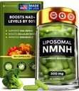 Liposomal NMNH 보충교재 (Dihydronicotinamide Mononucleotide) - 노화 방지를 위한 높은 순수성 NAD, 에너지, 초점 - 순수한 NMNH 유기 60 캡슐 - 300mg