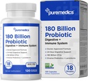 선택 포뮬러 Probiotics 180 억 CFU - 18 Strains + Lactoferrin + Prebiotics - Immune, 소화 및 Gut 건강 - 변비, Diarrhea, 가스 및 Bloating - 여성 및 남성 - 120ct