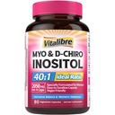 Inositol 보충교재, Myo-Inositol & D-Chiro Inositol 여성을 위한 불연성 보충교재, 40:1 이상 비율, 호르몬 균형 및 Ovarian 지원, 80 Vegan 캡슐