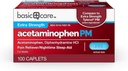 기본적인 배려 Acetaminophen PM, 고통 Reliever 플러스 야간 수면 보조 모자, 100 조사