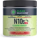 CLEAN MACHINE N10s Plant-Based Pre Workout Powder - 근육 크기, 강도, 펌프 및 내구력을위한 3 개의 임상 시험 된 특허 성분 - Non-GMO, 30 서빙