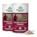 ORGANIC INDIA Psyllium 분말 유기 - 정밀한 곡물 Psyllium 보충교재, 소화 지원, Vegan, 글루텐 자유로운, 비 GMO의 섬유의 근원 - 6개 oz (포장 2)