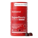 HumanN SuperBeets Heart Gummies - 에너지 지원, 포도 씨앗 추출물 & Beetroot 분말, 설탕 무료 - 석류 베리 맛, 60 개