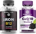 여성을 위한 주요한 부호 철 Gummies & 비타민 B12를 가진 남자, [2에서 1] CoQ10 200mg & 비타민 C 250mg Gummies