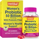 WellYeah Womens Probiotic 50 억 Gummies 12 Strains - 소화를위한 Prebiotic 섬유 - 질, 소화, 면역 수증기 및 Gut 건강 - 유통 안정 프로 바이오 틱 구미 - 60 구미