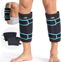 Calf, Shin, Arm & 팔꿈치 용 SuzziPad 360 ° 콜드 팩 – 듀얼 크로스 디자인, 조정 가능한 벨크로 스트랩, 누출 방지 및 재사용 가능한 콜드 압축 (2 팩), 블랙