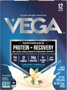 Vega Protein + Recovery - 30g 재배 당 식물 기반 단백질, 바닐라, 12 x 1.6oz Sachets, 5g BCAAs, Probiotics, NSF 인증, 쉐이크 및 스무디에 대 한, (패키지 May Vary)