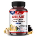 Shilajit Pure Himalayan - 에너지 부스터 85% Fulvic 산, Maca 뿌리, Panax Ginseng, Tongkat Ali, Fadogia Agrestis - Metabolism & Immunity 지원 - 150 캡슐