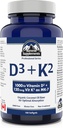 Summit Supplements - 비타민 D3 K2, 180 Softgels - 건강한 뼈, 치아 및 근육을 유지하는 데 도움이되는 공식화 - 신체 칼슘 흡수를 지원하고 골절의 위험을 감소