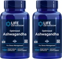 Life Extension Optimized Ashwagandha, 150 Veg Caps (Pack of 2) - Non-GMO, 글루텐 무료, 채식 캡슐