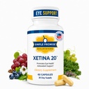 간단한 약속 - Xetina 20TM Lutein 및 Zeaxanthin 보충 교재 - 비타민 E, Eyebright, 아연, 포도씨 추출물, Rutin & Bilberry - 60 캡슐을 가진 눈 건강을 위한 근본적인 지원