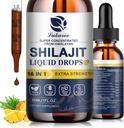 1개의 Shilajit 수지 액체 하락에 대하여 16, Shilajit W/Ginseng의 Turmeric, Rhodiola, Wolfberry, Amla & 비타민, 85+를 가진 남자 & 여자를 위한 Shilajit 보충교재 Trace 무기물 & Fulvic 산, 1 Fl Oz