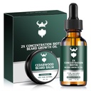 Beard Growth Kit - 남자, 자연 Argan, Jojoba 오일 및 비타민 (Cedarwood)에 대한 2X 농도 Biotin