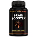 Vital Vitamins Brain Supplements with Bacopa Monnieri - Memory 및 Focus - Nootropic Brain Booster - 성인 및 노인 무료 지원 - 비 GMO, 30 일 공급, 30 캡슐