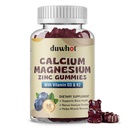 여성을 위한 칼슘 마그네슘 아연 Gummies, Chewable 칼슘 보충교재 1000 mg 비타민 D3 & K2, 뼈 & Nerve 건강, 근육 기능, 면역력 지원 & 긴장 기복, 블루베리 풍미, 60 Ct